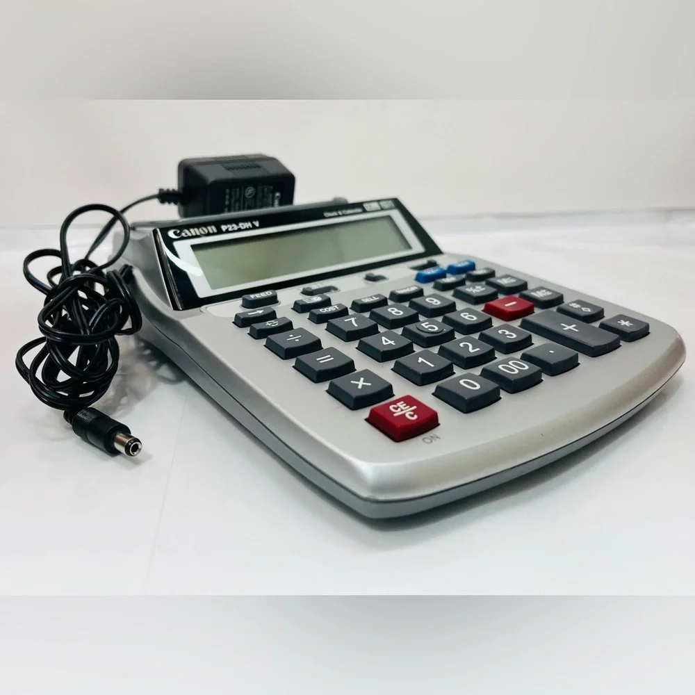 Canon Desk Calculator in Silver with Black, Red & Blue Keys